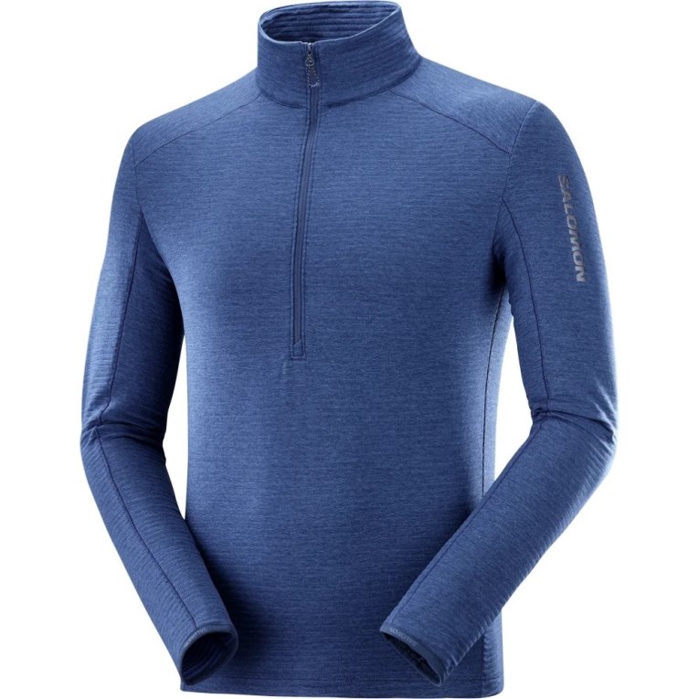 Sudaderas Salomon Outline Half Zip Hombre Azules | MX AYOZ759